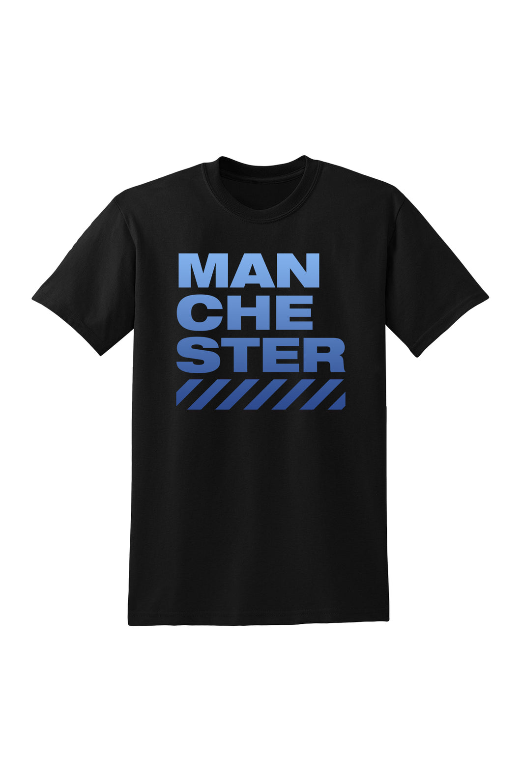 Manchester Blue Stripes T-Shirt Black